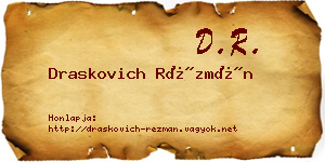 Draskovich Rézmán névjegykártya